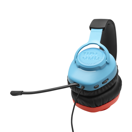 JBL Quantum 100N - Blue / Red - Wired over-ear gaming headset with detachable mic - Detailshot 2